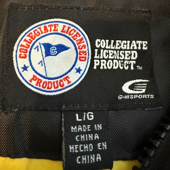 Iowa Hawkeyes Jacket - Large NCAA Football - Black/Yellow Full Zip- Retro Hooded - Picture 8 of 8